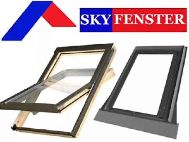 Dachfenster SKYFENSTER Fenster mit Eindeckrahmen + Rollo Gratis ! - 1